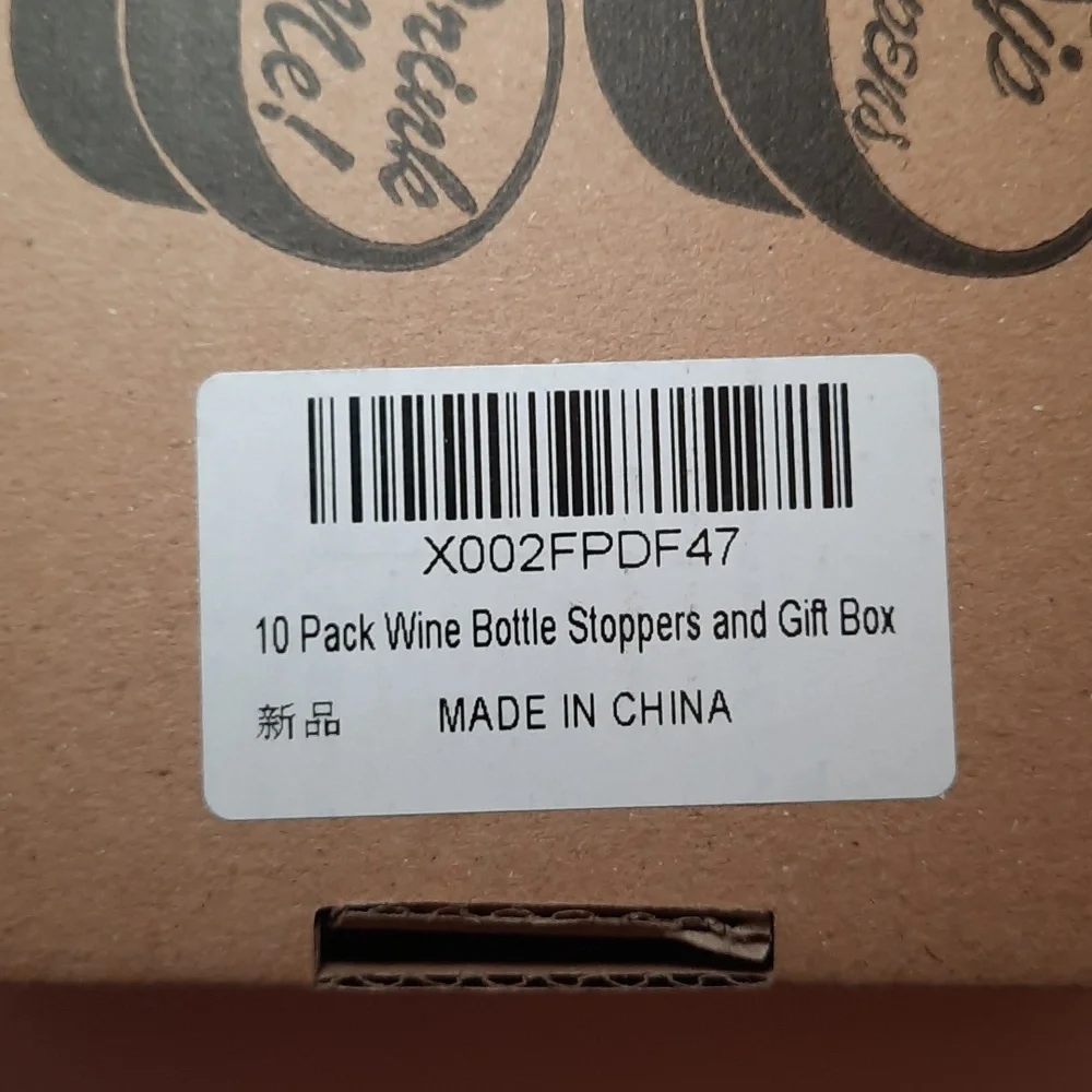 Silicone Wine Bottle Stoppers, 10 pack in box